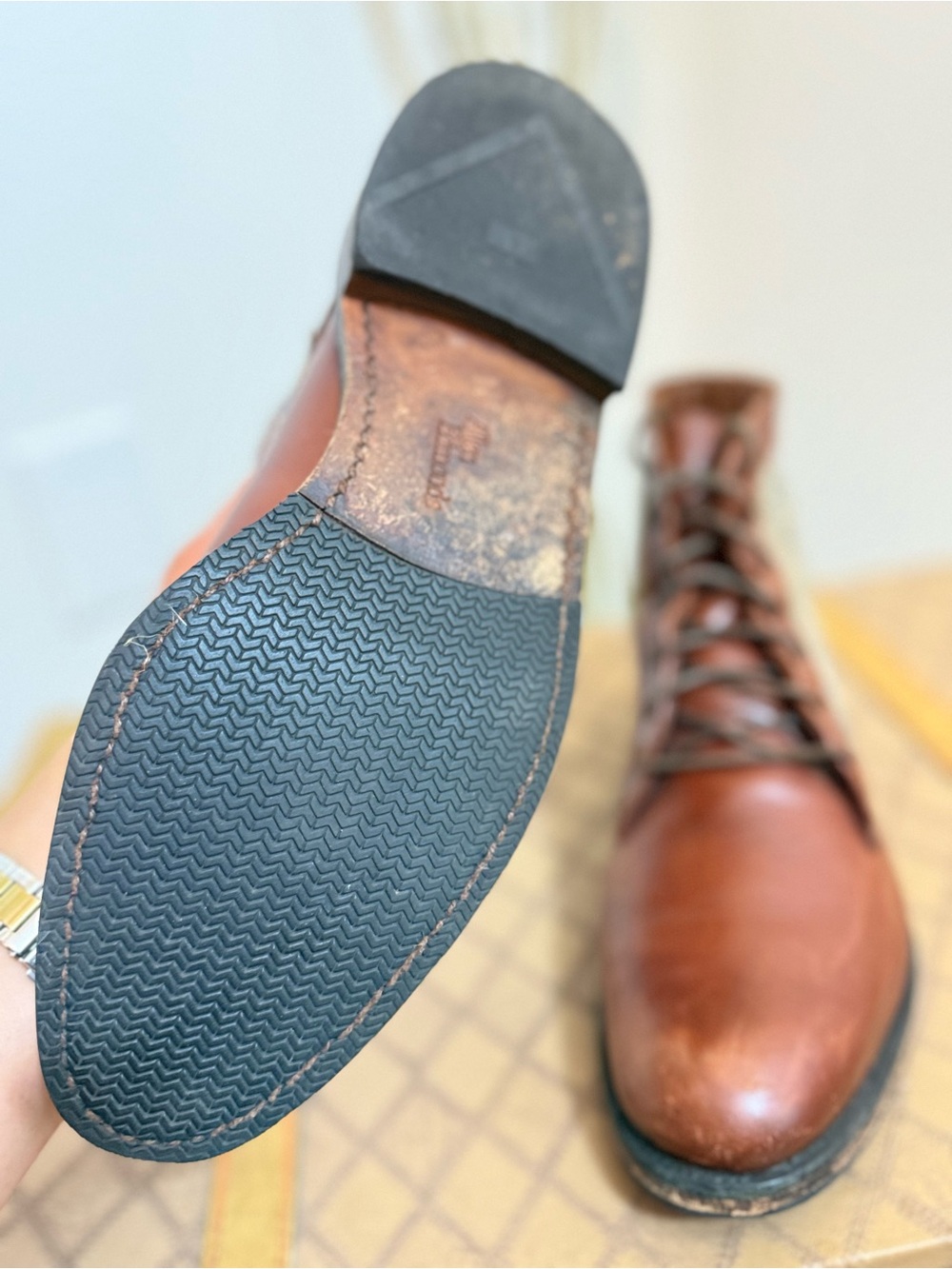🌾 Allen Edmonds "Shaker Heights" Plain-Toe Blucher Dress Boots, - Picture 4 of 7